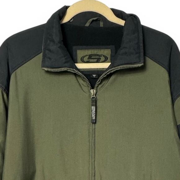 VTG Nylon Jacket Weather Resistant insulated PU-Coated Structure Sport Men L Grn - Picture 11 of 13